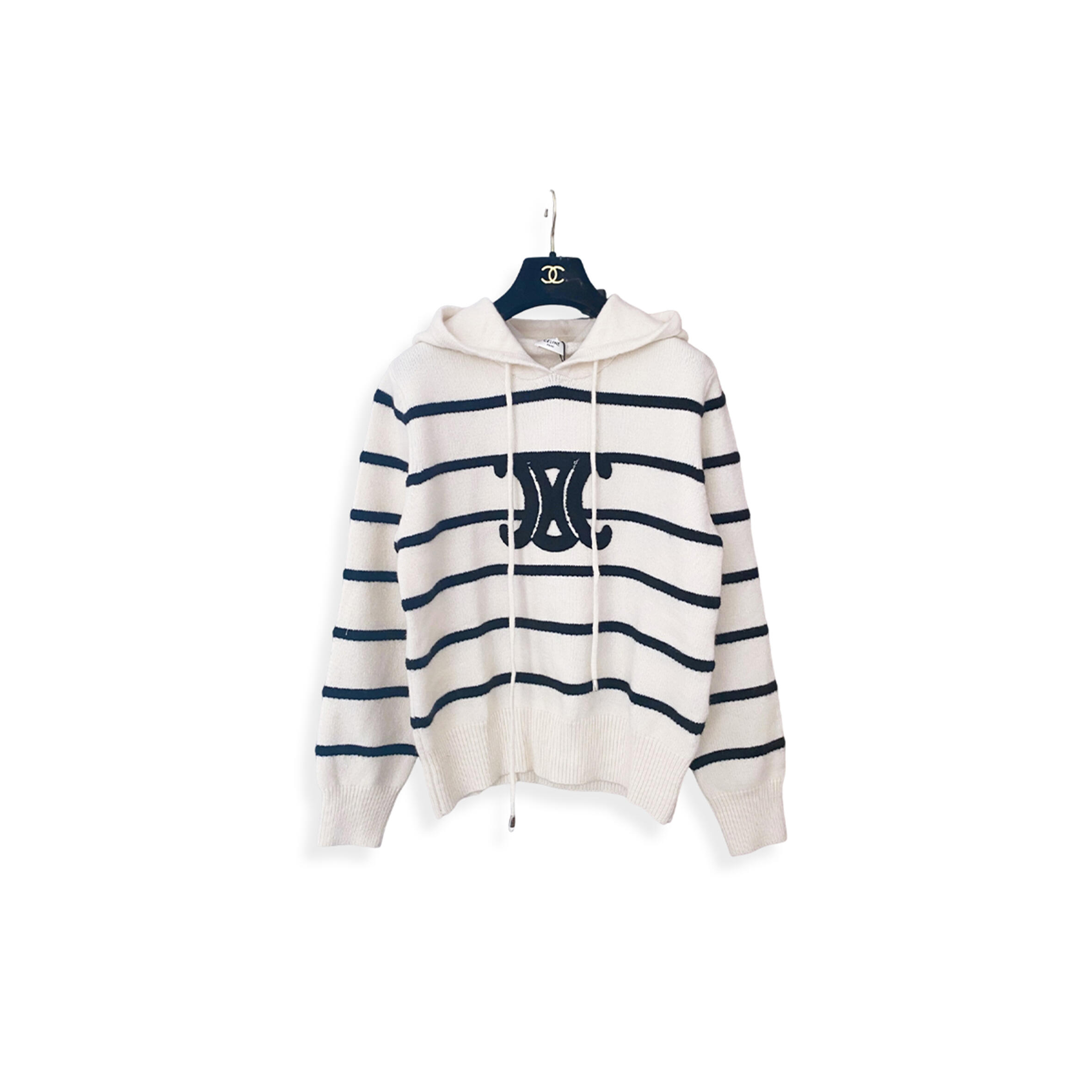 Ce1i*e striped hooded knit sweater